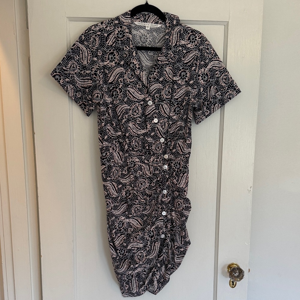 Veronica Beard Black and White Paisley Top